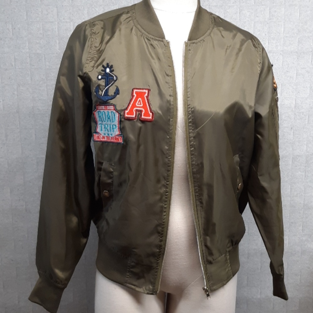 Say What? Military Green Bomber Jacket - EUC